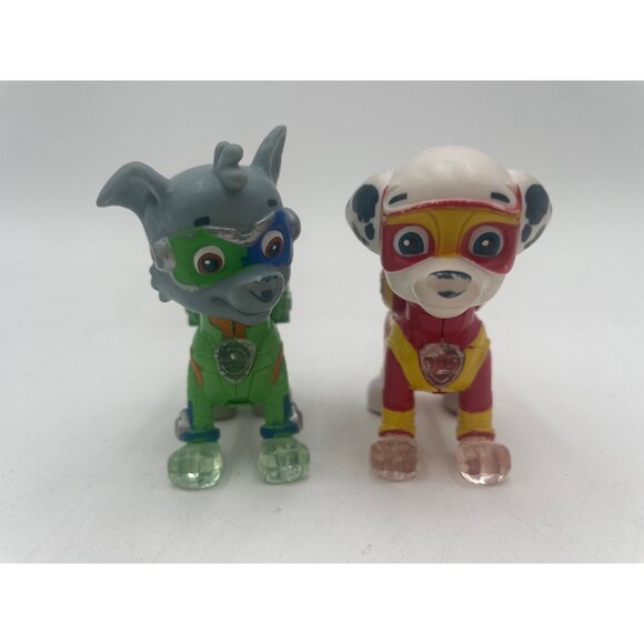 Paw Patrol Light Up Superhero Pups Figures Rocky & Marshall - Picture 2 of 16